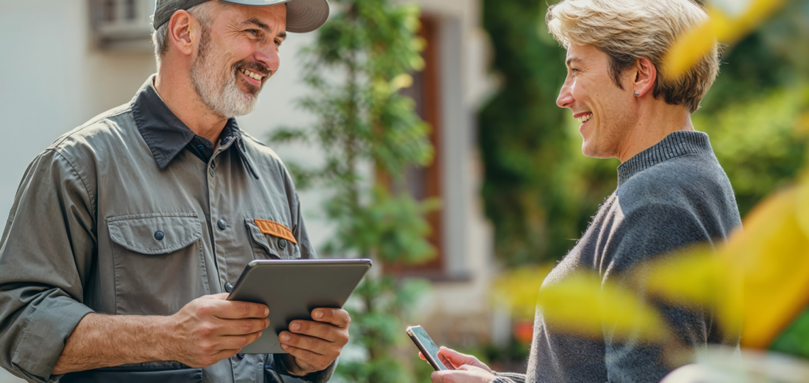 Residential heating customer and technician